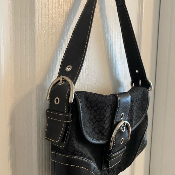 Coach Mini Signature Hobo Black Shoulder Bag - Picture 4 of 10